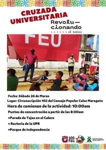 Participa mañana en la Cruzada Universitaria "Revolucionando el Barrio"